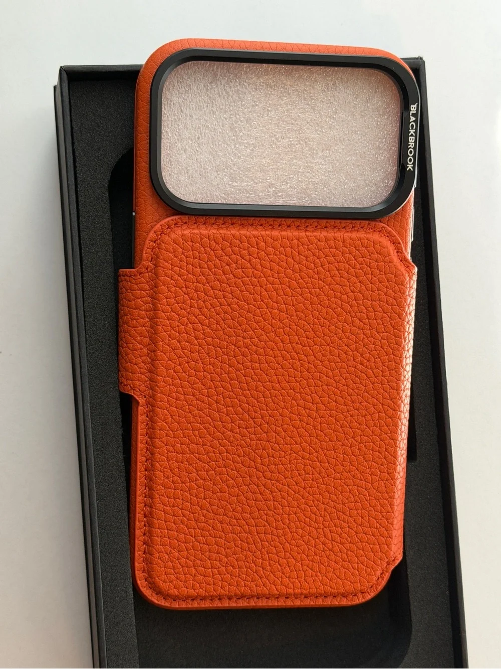 Blackbrook leather Orange Wallet Phone Case with Card Slots NIB